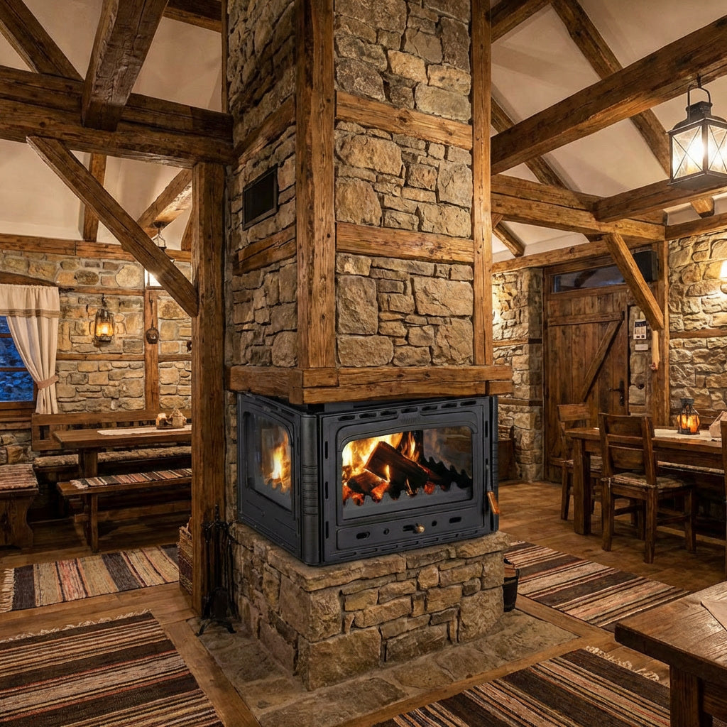 Kamin za etažno grejanje Prity 3CV28 - trostrani, ugradni