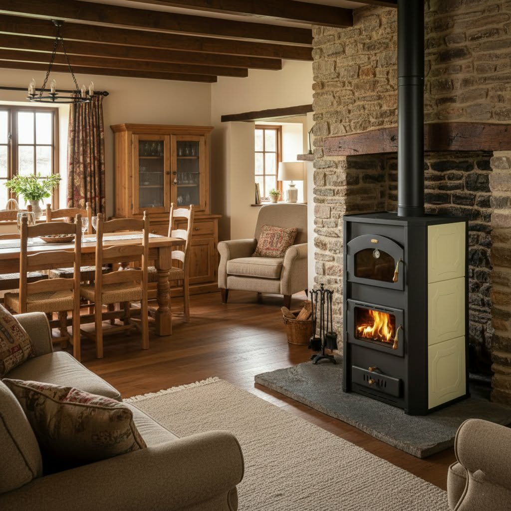 Peć sa rernom za etažno grejanje 130m2 - Prity FGV20