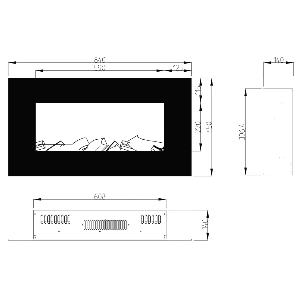 Električni kamin Masomi Madrid 36 - nazidni