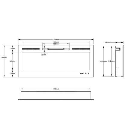 Električni kamin Masomi Adeli 50 - ugradni