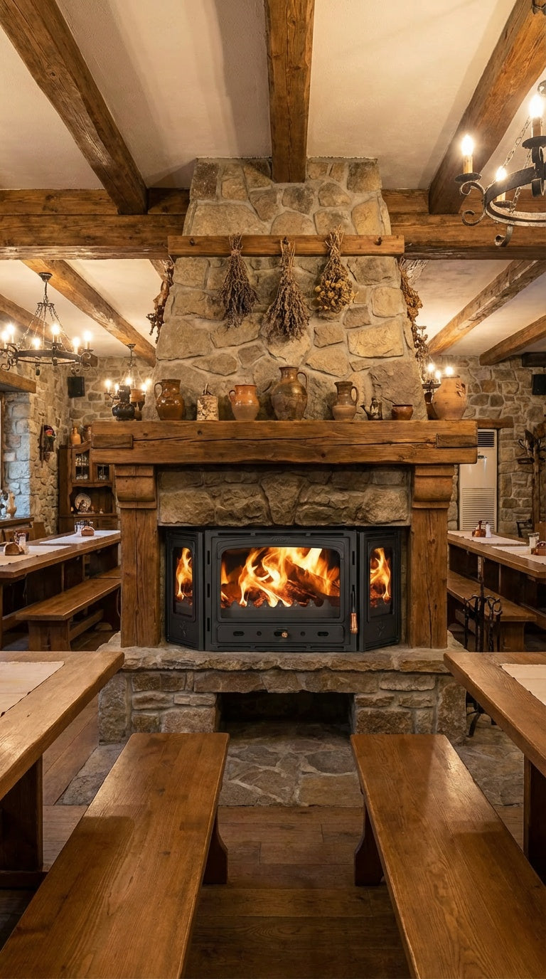 Kamin za etažno grejanje Prity ATC V20 - ugaoni, gusani front