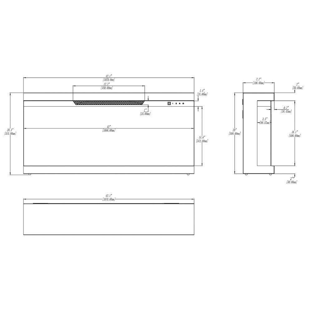 Električni kamin Masomi Epsylon 42 - ugradni/samostojeći