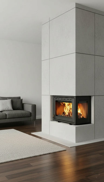 Ugaoni kamin na drva Prity O - ugradni