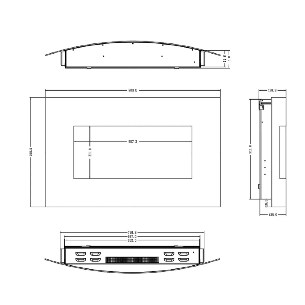 Električni kamin Masomi Santorini 36 - nazidni